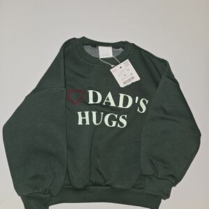 Zara Dark Green Crewneck Sweater with Heart Design